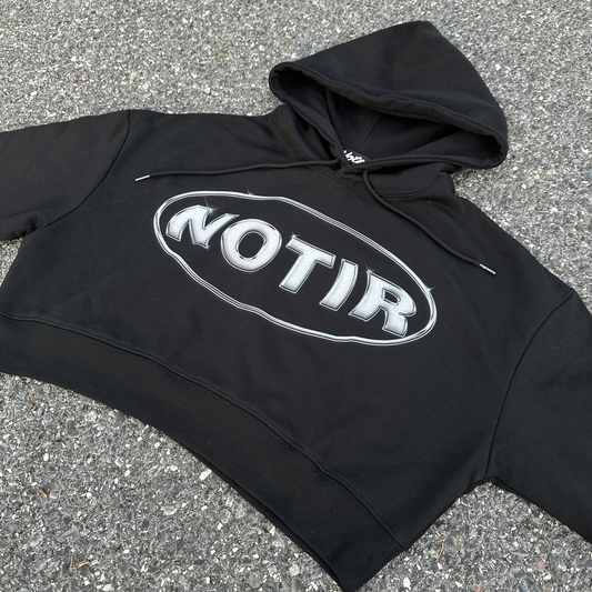 "Y2K Chrome Logo" Cropped Hoodie (Women's)